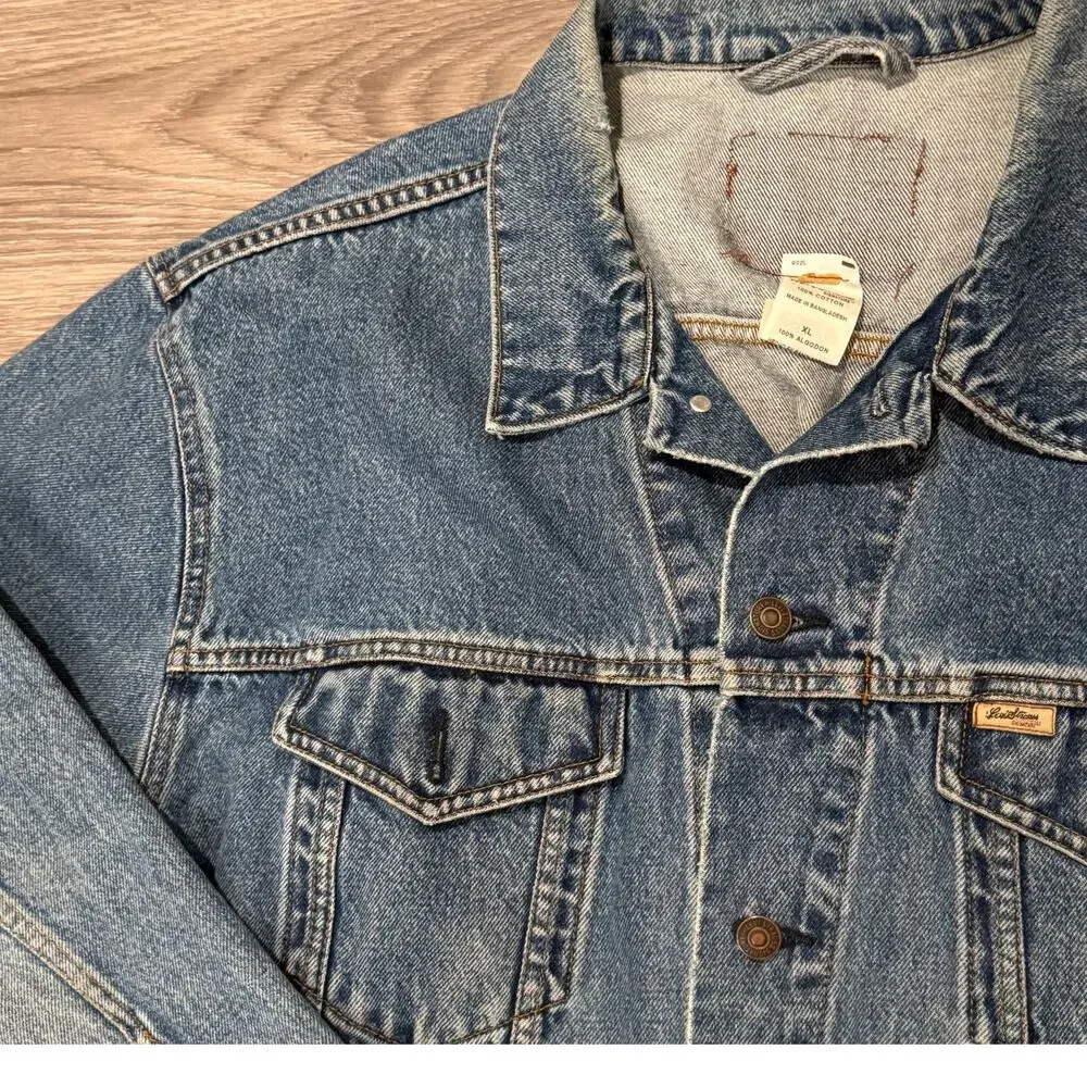 Vintage Levi Strauss Signature Men’s XL Denim Trucker Jacket Distressed 90s Y2K